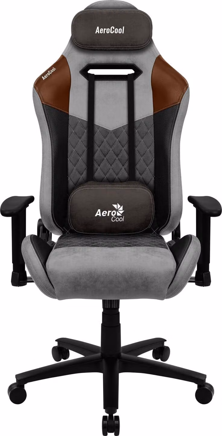 Aerocool DUKE AeroSuede Universele gamingstoel - Zwart - Grijs