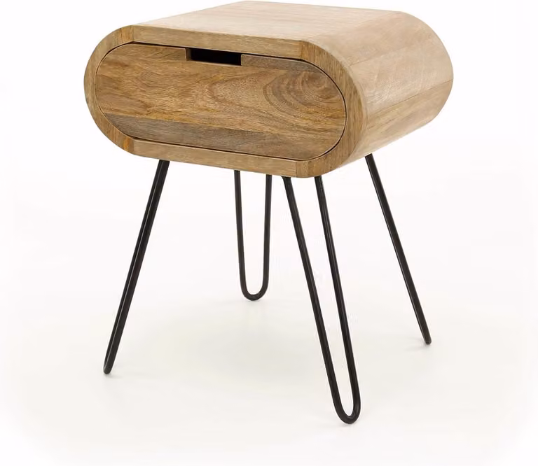 AnLi-Style Nachtkastje Barrel Antique B: 35,0 cm, D: 50,0 cm, H: 60,0 cm