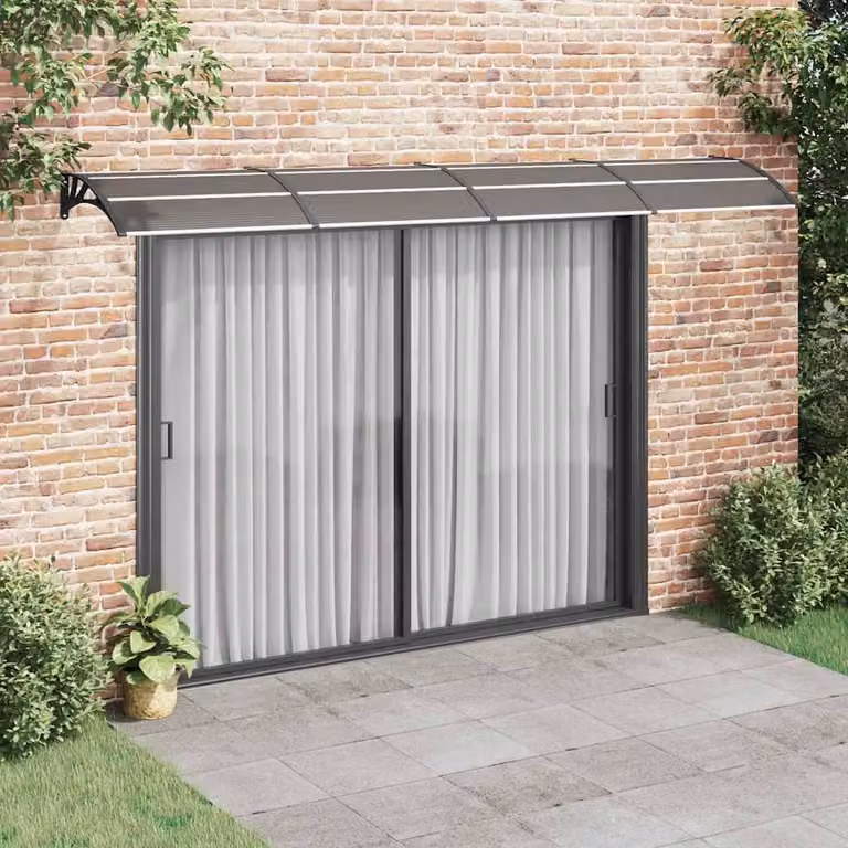 vidaXL Overkapping voor deur, zwart, 400 x 75 cm, polycarbonaat