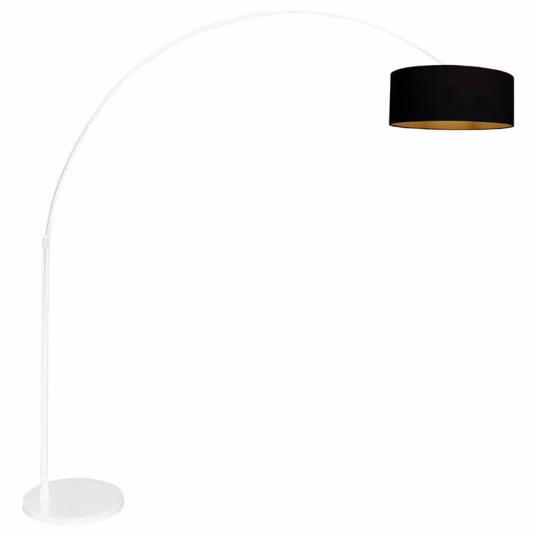 Steinhauer Booglamp Sparkled Light wit met zwarte kap - 3964W