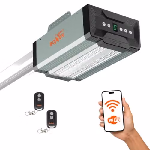 BOXER 4000 premium® Wi-Fi garagedeuropener 800N met 3 m rail, Tuya app ondersteuning, automatische verlichting en 2 afstandsbedieningen