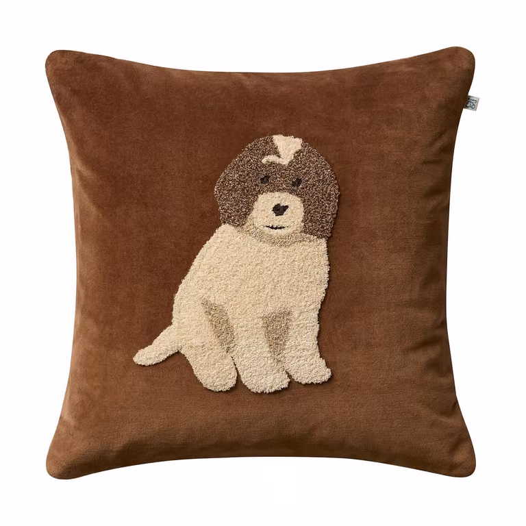 Chhatwal & Jonsson Doodle kussenhoes Cognac 50 x 50 cm