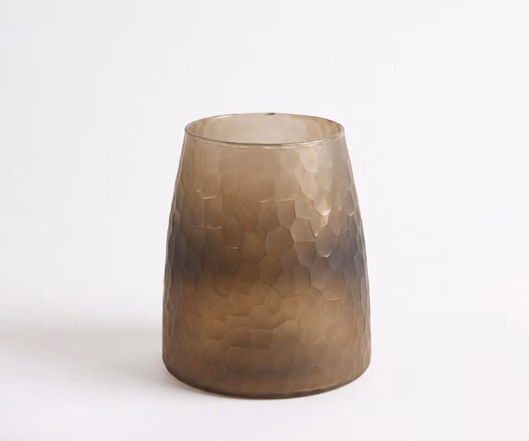 Handgemaakte glazen vaas Facetta Aurum B: 19 cm, D: 19 cm, H: 22 cm