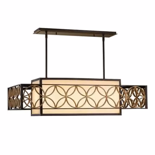 Feiss Remy Hanglamp - Chandelier met 4 E27 fittingen - Heritage Brons en Goud/Messing