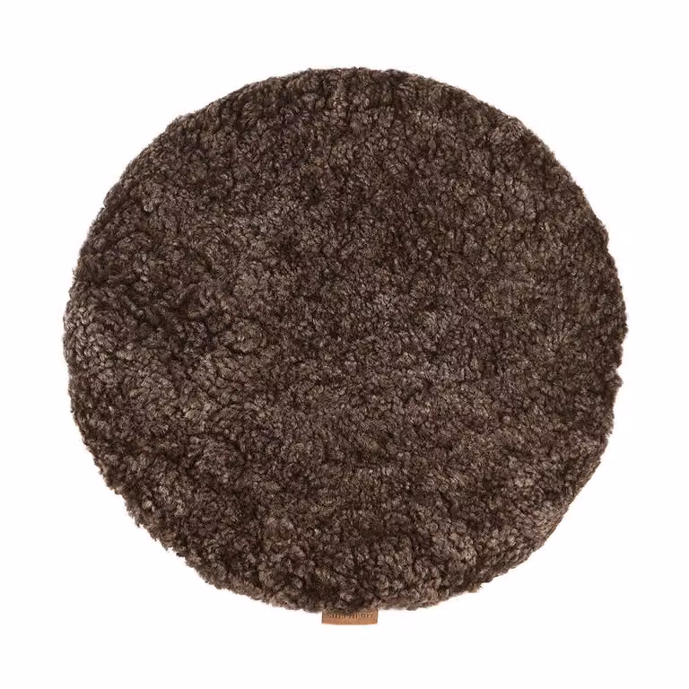Shepherd of Sweden Jill gewatteerd stoelkussen Cappuccino bruin, Ø 36 cm