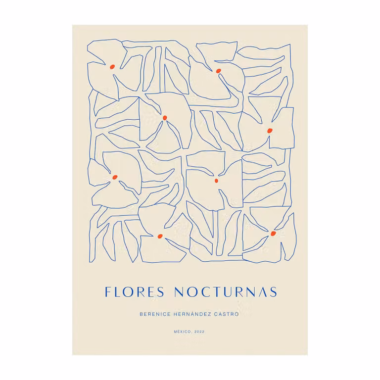 Paper Collective Flores Nocturnas 01 illustratie poster 30 x 40 cm