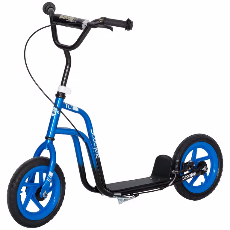 AIYAPLAY Rolstoel-vriendelijke kinderkickscooter met verstelbaar stuur en 12-inch wielen, blauw