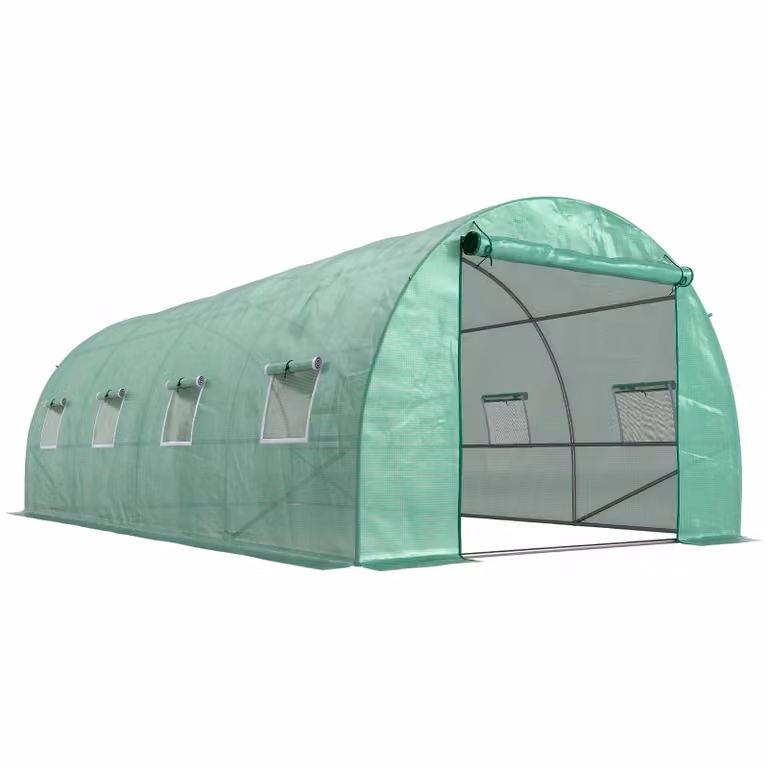 Outsunny Folietunnel Kas van Kunststof en Staal, Groen