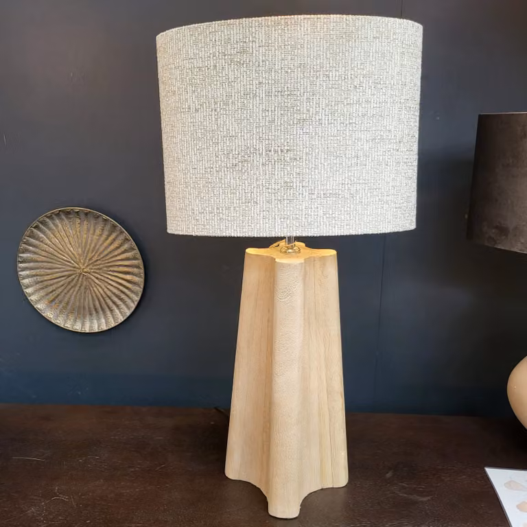 Light en Living Ovaal Keramisch Kap - Beige - H 38 cm x B 17,5 cm x D 28 cm