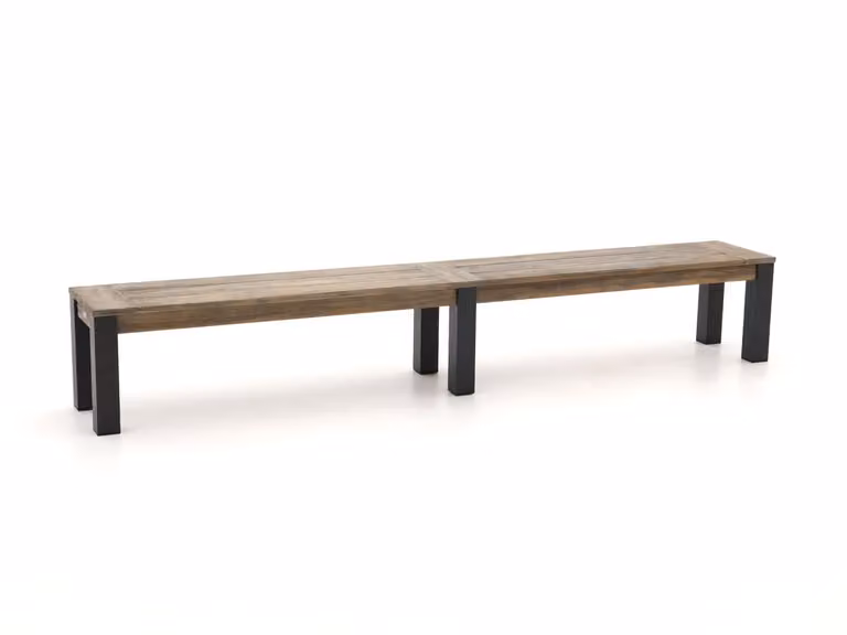 ROUGH Furniture Picknickbank voor 4 personen van grijs gebeitst teakhout