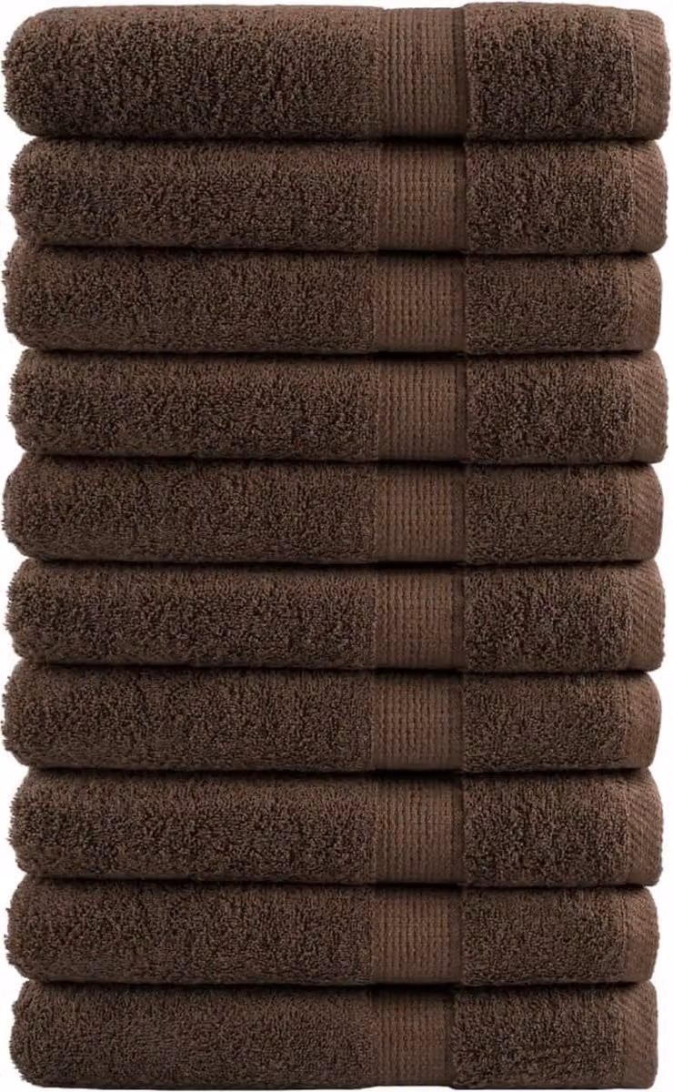 vidaXL SOLUND Saunadoeken, 10 stuks, bruin, B/D/H: 80 x 200 cm, 600 g/m²