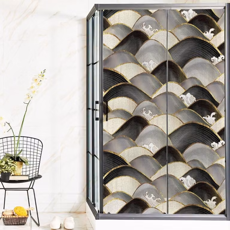 Raamfolie Grijs Marmer - Statisch Hechtende Privacyfolie voor Glas - 80 x 120 cm