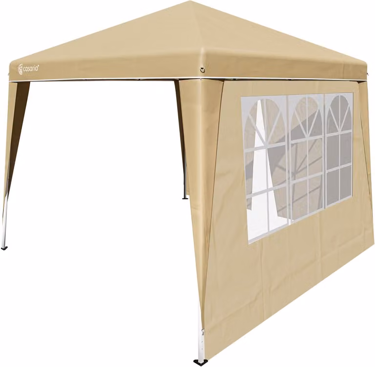 Casaria Partytent Capri Beige - UV 50+ met 2 Rits Zijwanden - 3x3m