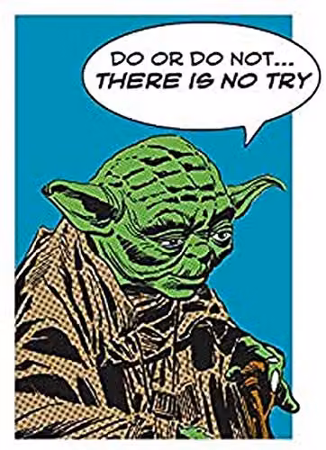 Komar Muurafbeelding Star Wars Classic Comic Quote Yoda Kunstdruk Breedte: 50 cm, Hoogte: 70 cm