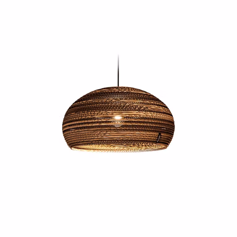 Think Paper Dandy 440 kartonnen hanglamp, bruin, Ø 44 cm