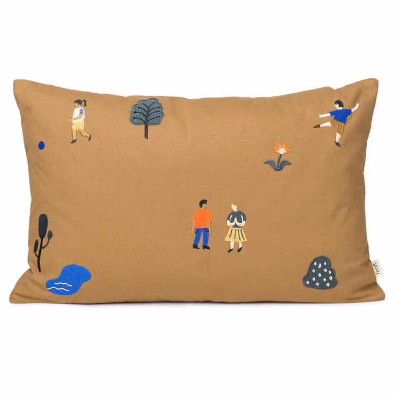 Ferm Living The Park kussen Sugar kelp, groen/bruin, 40 x 60 cm