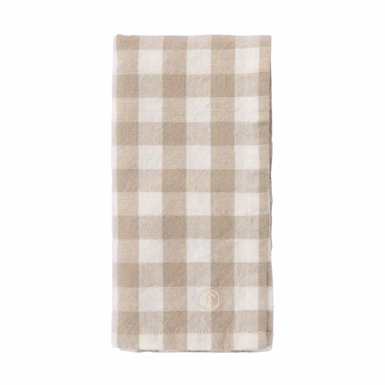 ERNST Geruit servet Beige-wit 40 x 40 cm