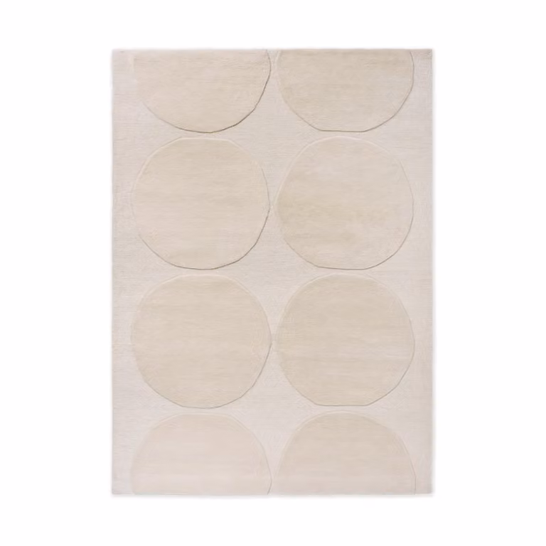 Marimekko Iso Kivet wollen vloerkleed Natural White, 140 x 200 cm