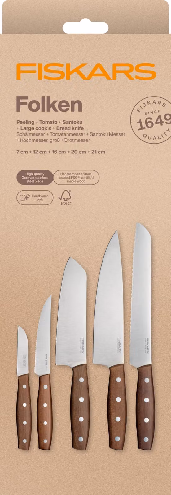 Fiskars Folken set van 5 messen