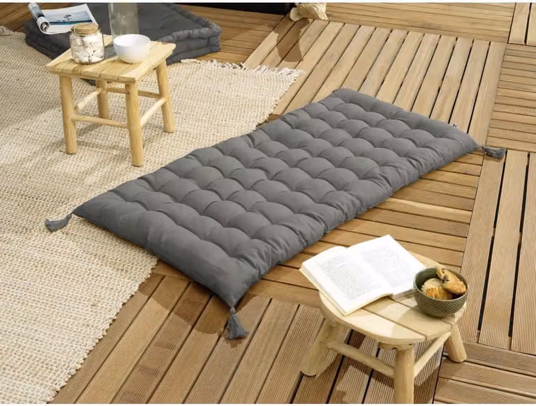Opvouwbare Futon Vloermatras Grijs - 120 x 60 cm