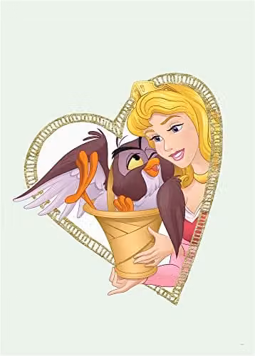 Komar Aurora & Owl Kunstdruk Poster, Multicolour, 50 x 70 cm