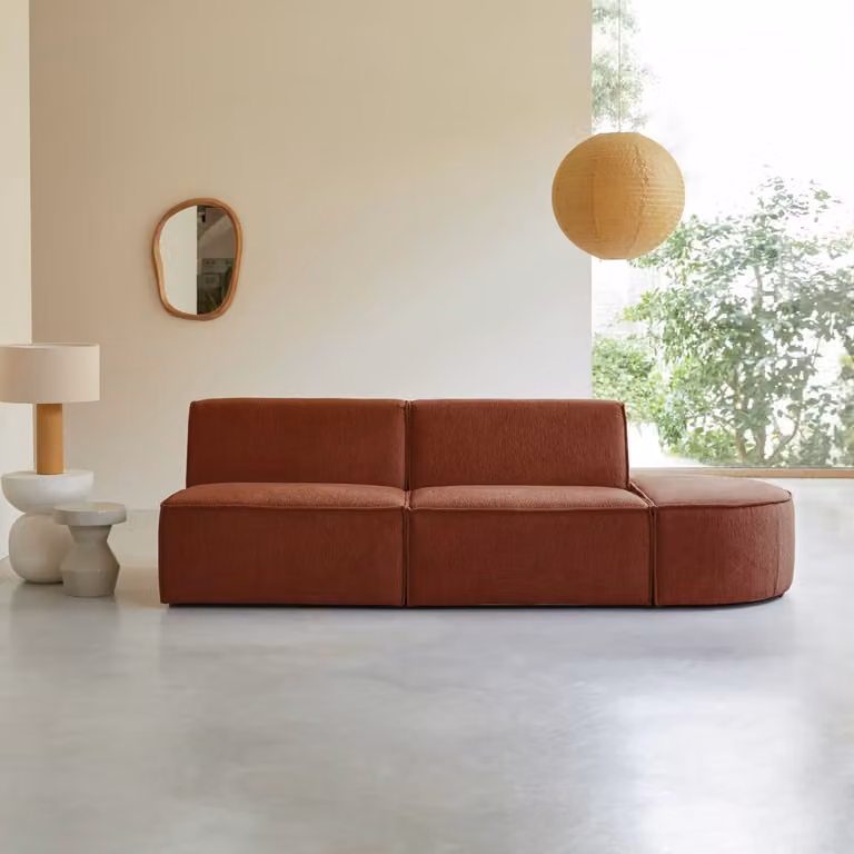 Tikamoon Dario Modulaire 2-zits Bank - Mahoniebruin - Rood
