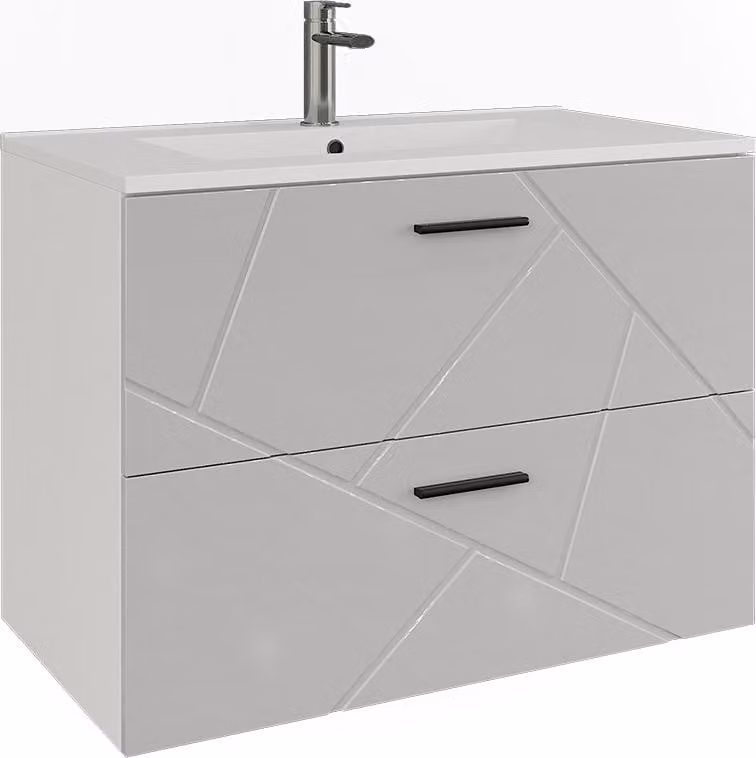 Vicco Irma Badkamermeubelset Wit/Wit Hoogglans 2-delig