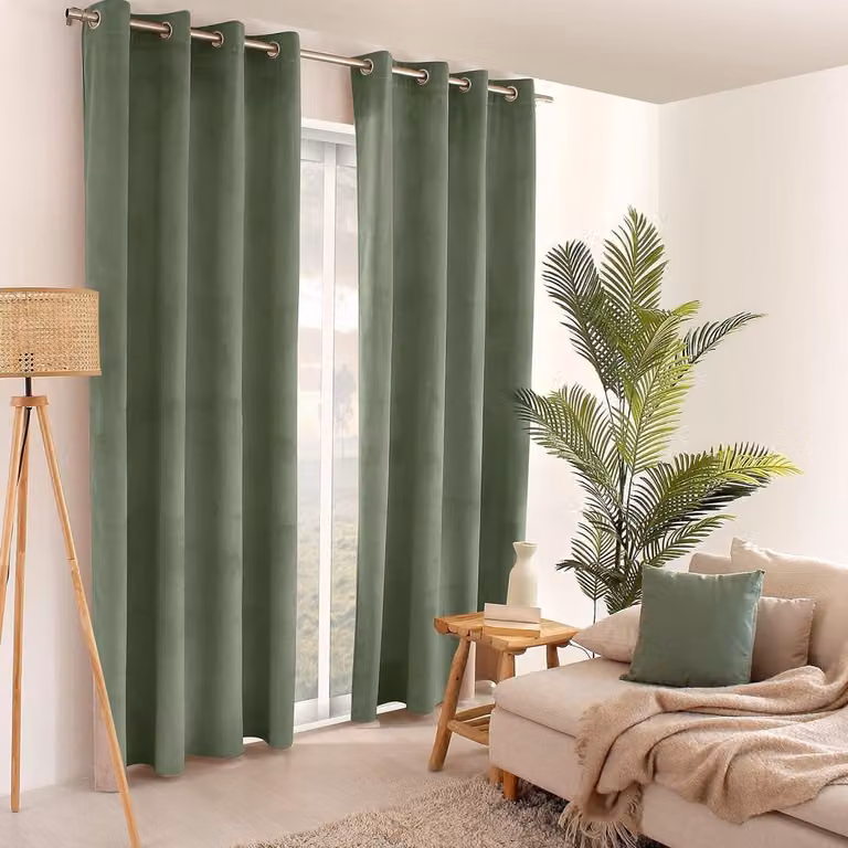 Zijdezacht fluwelen paneelgordijn voor decoratie in de woonkamer - Klei - 140 x 240 cm