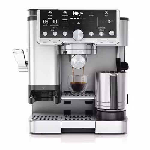 Ninja Luxe Café Pro ES701EU 3-in-1 Koffiemachine met Cold Brew functie, Geïntegreerde Weegschaal en Stoompijp - Zilver/Zwart