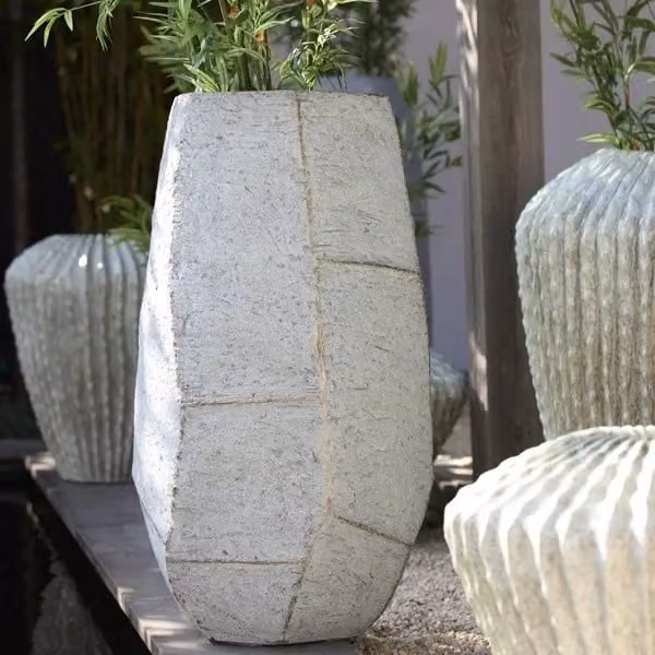 Light en Living Pot deco AGELO blauw grijs B/D/H: 50 x 47 x 88 cm