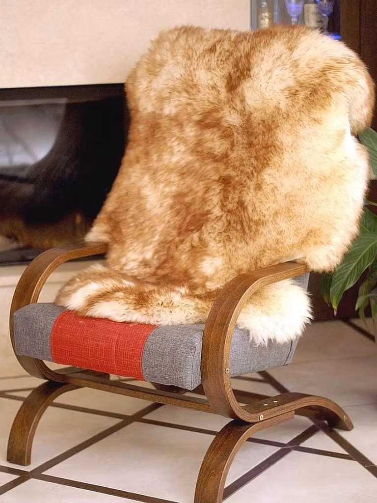 Natuurlijk lamsvacht tapijt voor in de woonkamer of slaapkamer, rechthoekig, 110-130 cm