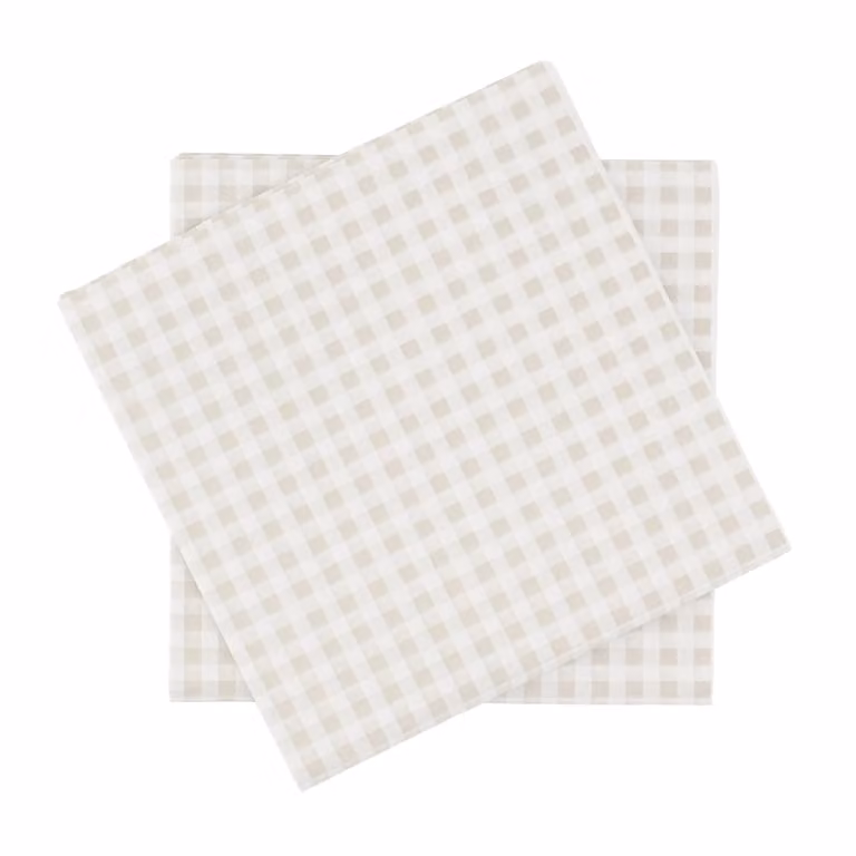 Scandi Essentials Fine grid papieren servetten Wit-beige, 20-pack, 33 x 33 cm