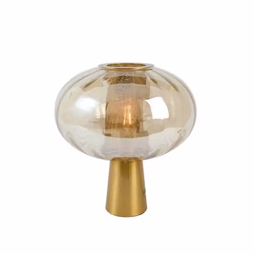 Light & Living Tafellamp Mindelo - Amber en Goud/Messing - B: 35 cm, H: 38 cm