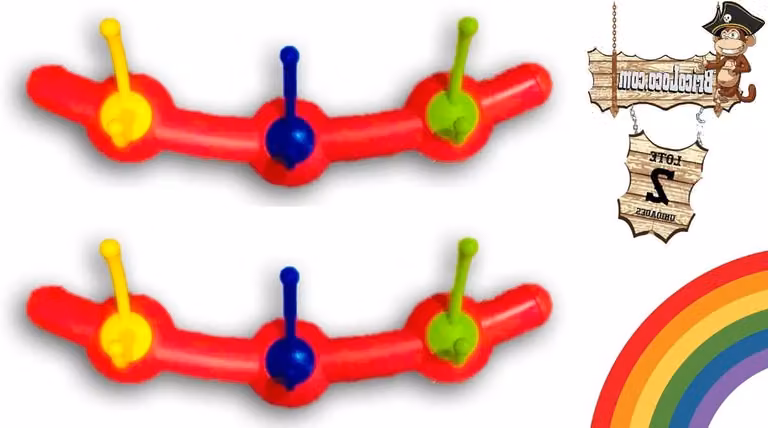 Set van 2 rode verwisselbare muurkapstokken voor de kinderkamer en hal