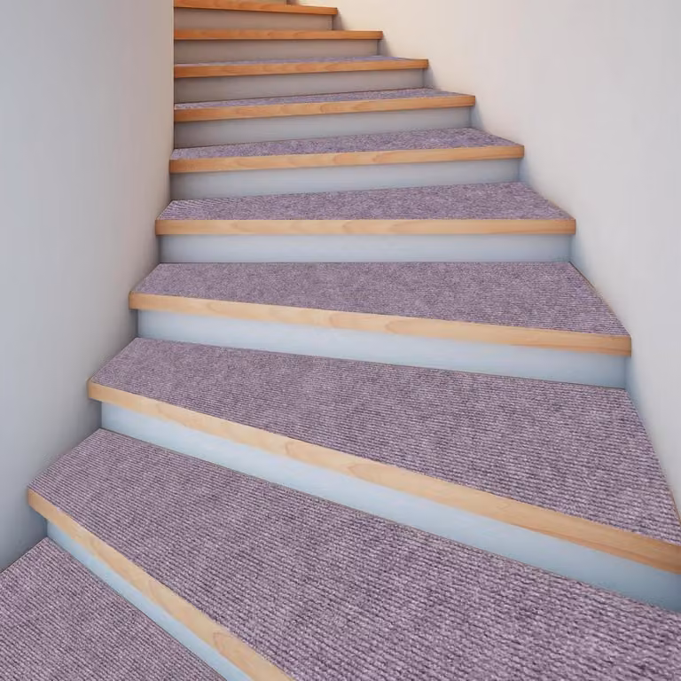 Set van 5 grijze antislip trapmatten voor extra veiligheid en geluiddemping, B/D: 37 x 54 cm