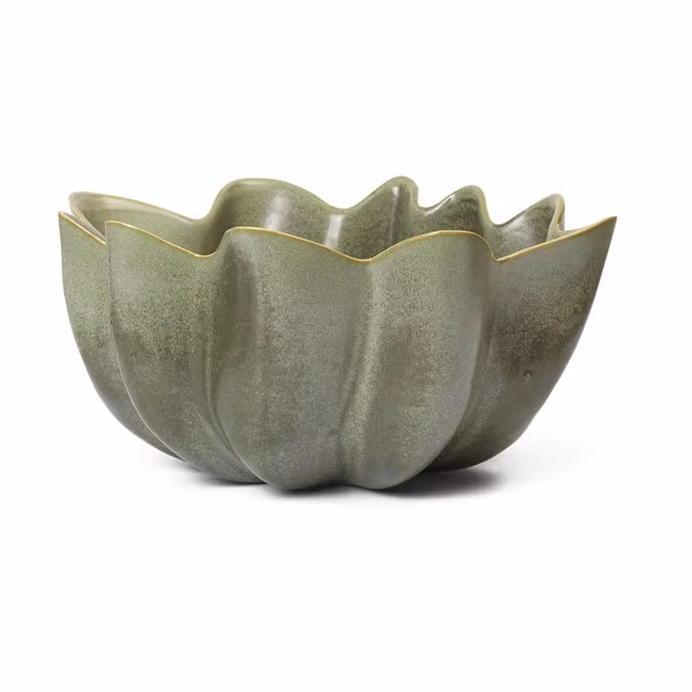 Ferm Living Nium schaal, keramiek, Dark Sage, Ø 22 cm