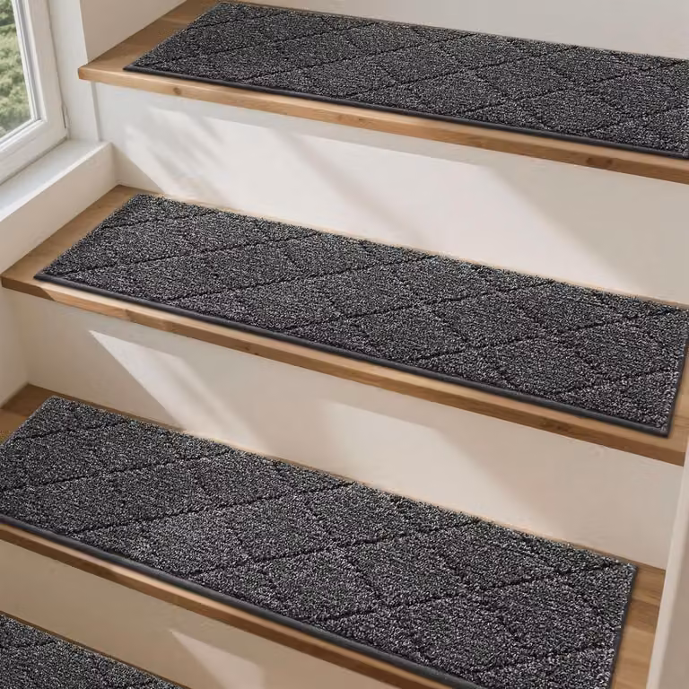 15 stuks Antislip Trapmatten Zwart, Veiligheidscarpets voor Kinderen, Ouderen en Huisdieren, 22 x 70 cm