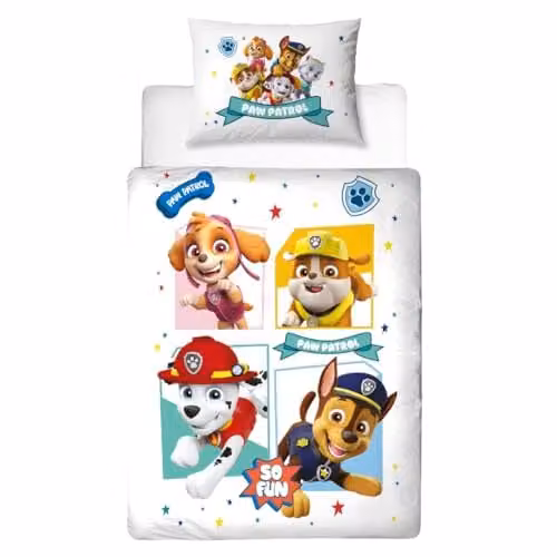 Paw Patrol Kinderbeddengoed Set - 100% Katoen - Dekbedovertrek 100 x 135 cm en Kussensloop 40 x 60 cm