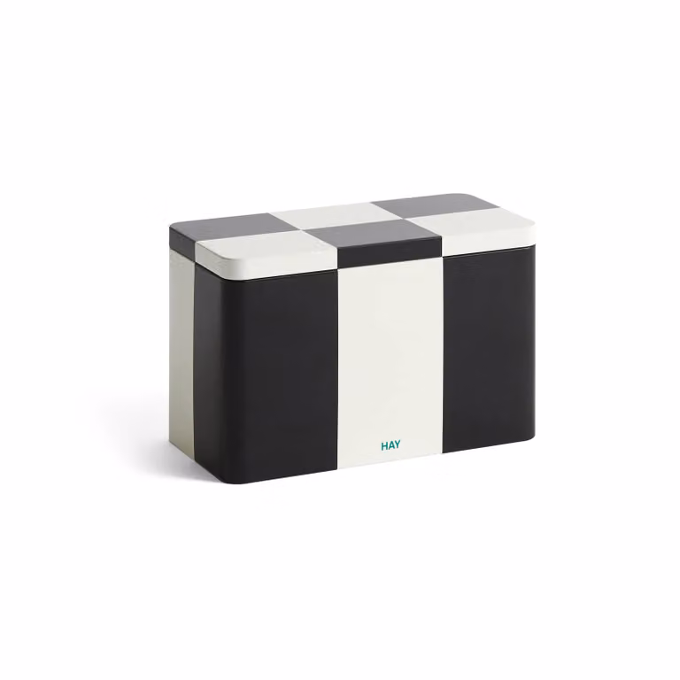 HAY Tin Container voorraadpot medium Black-off white van metaal