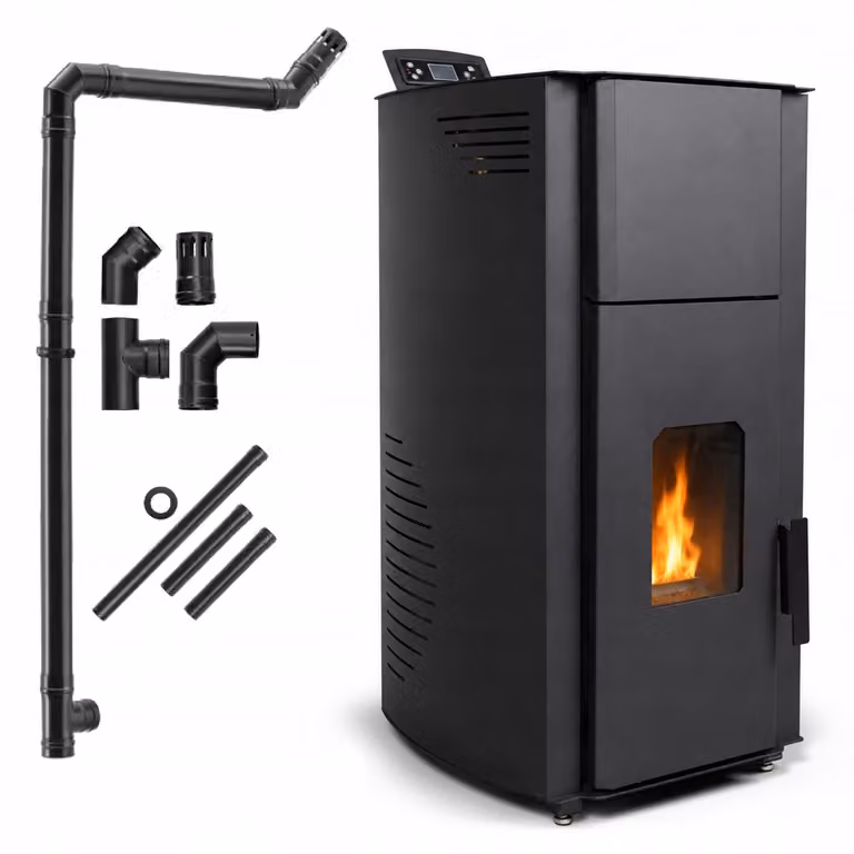 THUNDER® Pelletkachel Yoren 22,2 kW waterdragend met wifi en cv-aansluiting, 35 kg pelletreservoir, geschikt voor tot 240 m²