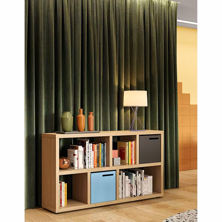 home24 Open kast III gefineerd honingraatpaneel bruin/beige/eikenhout H 150 x B 83 x D 34 cm