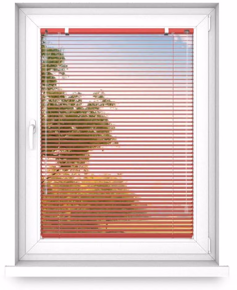 Time4blinds Aluminium Binnenjaloezieën zonder boren - Rood - B/D/H: 70 cm x 60 cm - Rechts