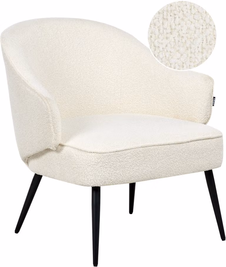 KAYLA Fauteuil - Off-white - Bouclé