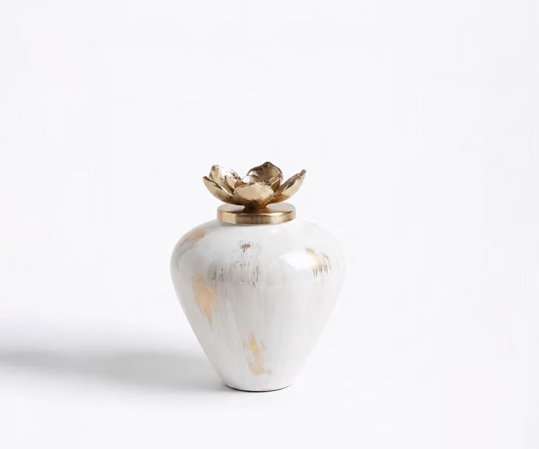 DELIFE Vaas Florena Kintsugi Handgemaakt Glas B: 19 cm, D: 19 cm, H: 24 cm