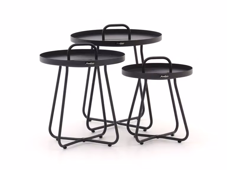 Manifesto Furniture Bijzettafel tuin Manifesto, Rond, Aluminium, Zwart