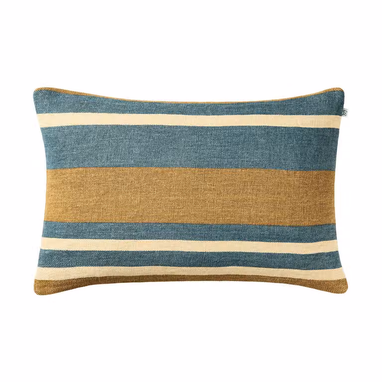 Chhatwal & Jonsson Vera kussenhoes Khaki-Heaven Blue, 40 x 60 cm