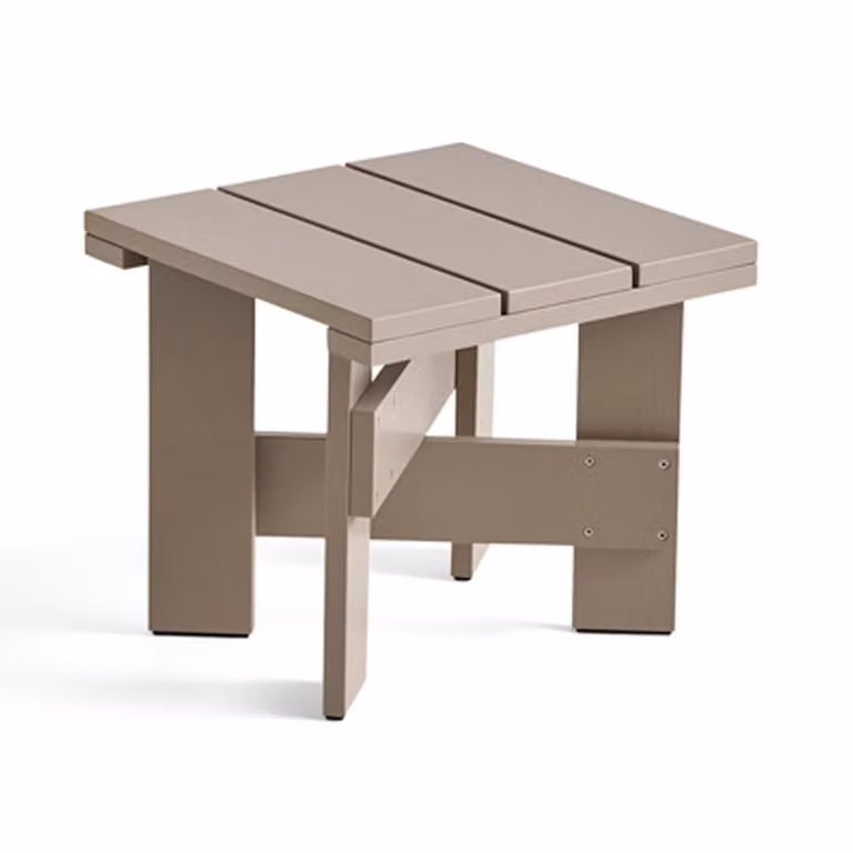HAY Crate Low Table London Fog, gelakt sparrenhout, grijs/beige, B/D/H: 45 x 45 x 40 cm
