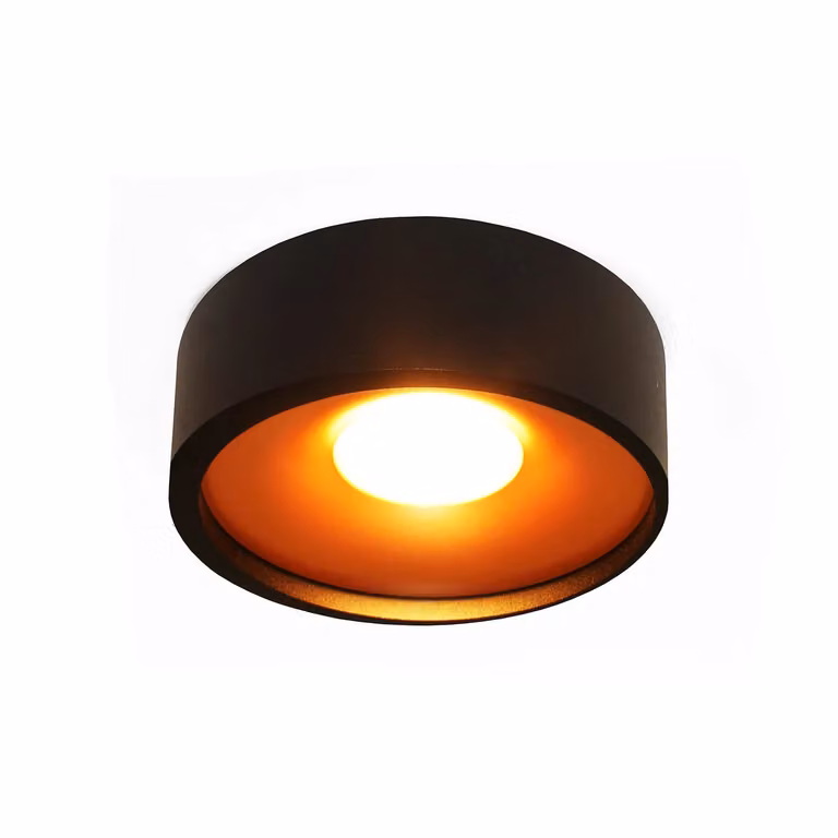 Artdelight Plafondlamp Orlando Modern Rond Zwart Koper Ø 14 cm