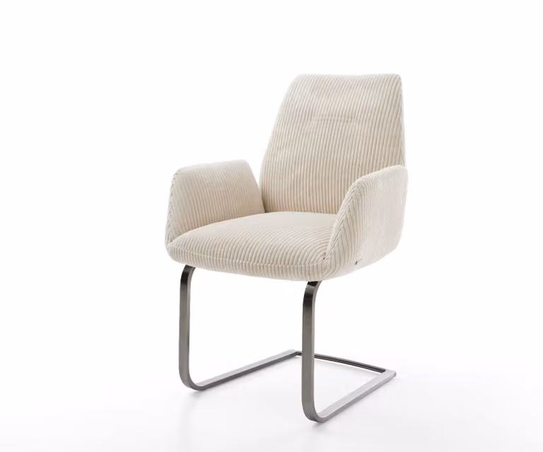 DELIFE Zoa-Flex Sledemodel Stoel met Corduroy Bekleding in Beige en Grijs