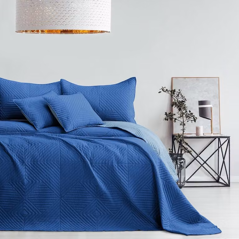 ShopVlot Dubbelzijdse Bedsprei Blauw en Luchtblauw - 170 x 270 cm